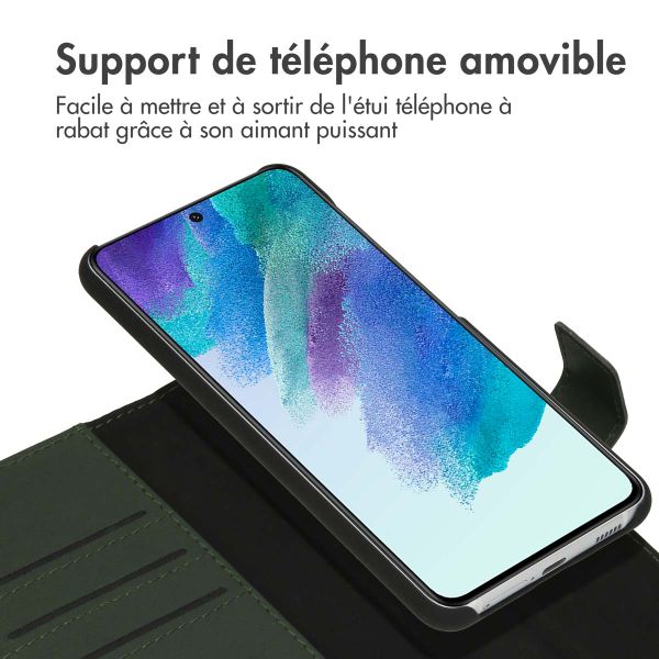 Accezz Étui de téléphone portefeuille en cuir de qualité supérieure 2 en 1 Samsung Galaxy S21 FE - Vert