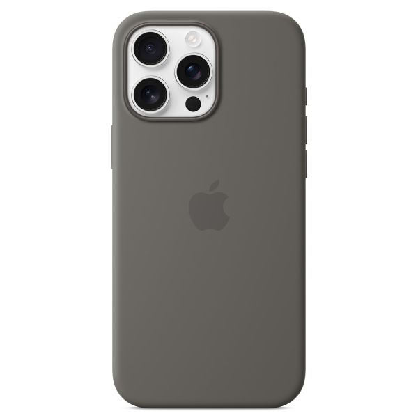 Apple Coque en silicone MagSafe iPhone 16 Pro Max - Stone Gray