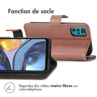 imoshion Étui de téléphone portefeuille Luxe Motorola Moto G22 - Brun