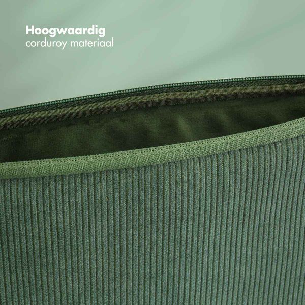 Selencia Pochette ordinateur Corduroy 15-16 pouces - Sage Green