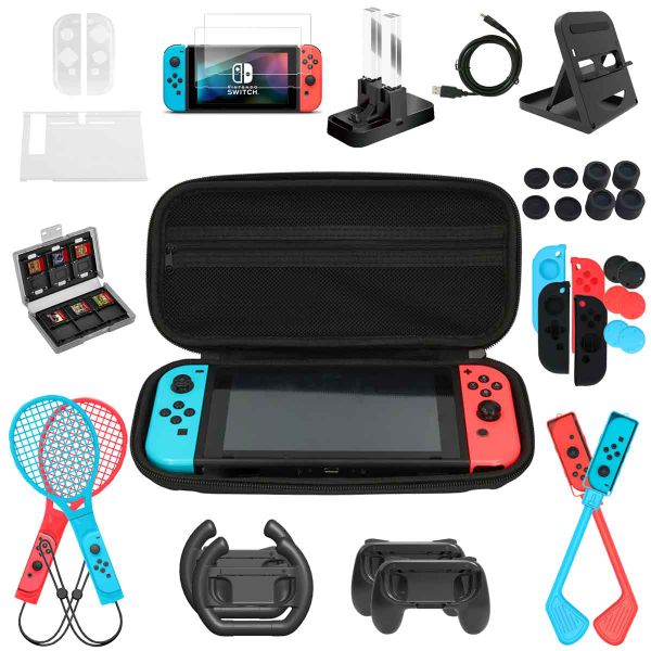 imoshion Ensemble Nintendo Switch - Ensemble d'accessoires de 34 pièces pour Nintendo Switch & Switch OLED