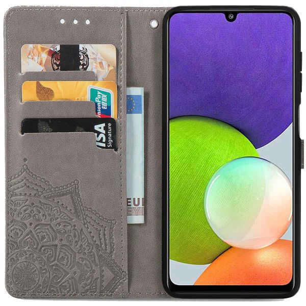 imoshion Etui de téléphone portefeuille Mandala Samsung Galaxy M22 / A22 (4G) - Gris