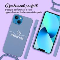 Coque de couleur personnalisée MagSafe avec cordon amovible  et cœur élégant iPhone 13 - Ash Blue