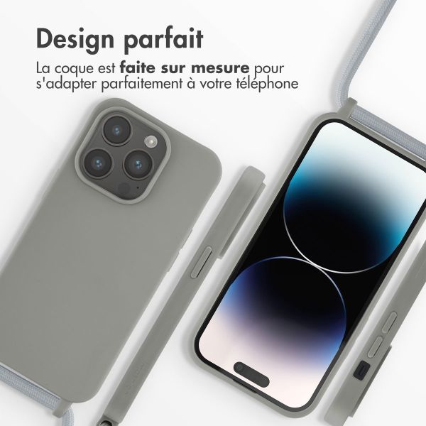 imoshion Coque en silicone avec cordon Apple iPhone 14 Pro - Gris clair