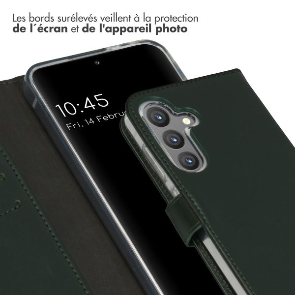 Selencia Étui portefeuille en cuir véritable Samsung Galaxy S24 - Vert