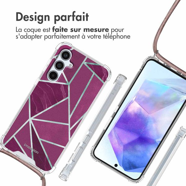 imoshion Coque Design avec cordon Samsung Galaxy A55 - Bordeaux Graphic