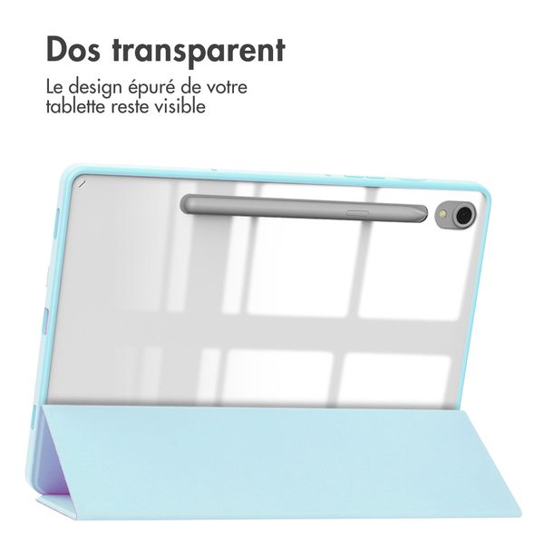 imoshion Coque tablette rigide Trifold Samsung Galaxy Tab S9 11.0 pouces - Bleu clair