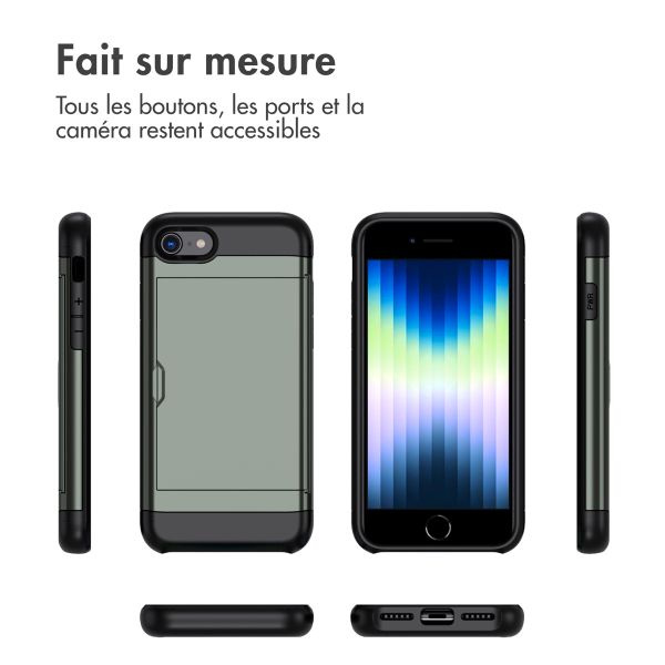 imoshion Coque arrière avec porte-cartes iPhone SE (2022 / 2020) / 8 / 7 - Vert foncé