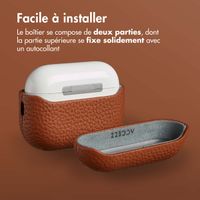 Accezz Coque en Cuir véritable Apple AirPods Pro 3 - Cognac