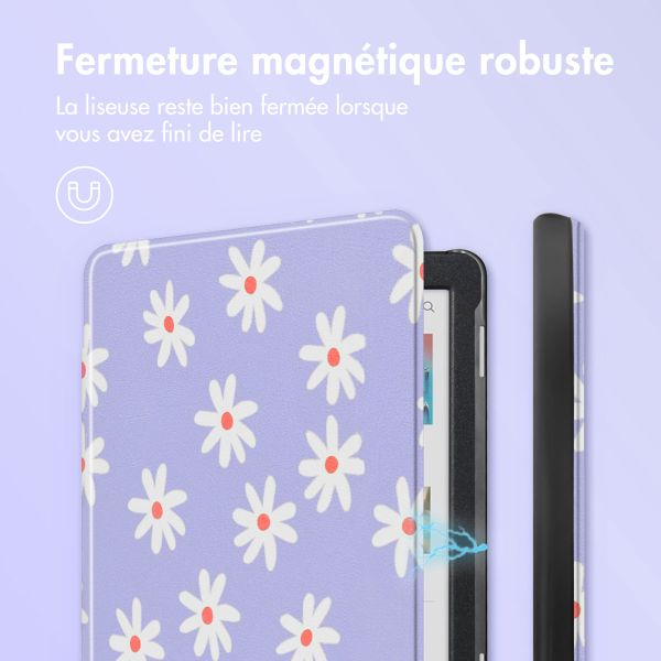 imoshion Design Slim Hard Sleepcover Kobo Clara Colour / Kobo Clara BW - Flowers Distance