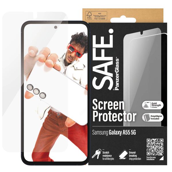 SAFE by PanzerGlass Protection d'écran Ultra-Wide Fit avec applicateur Samsung Galaxy A55