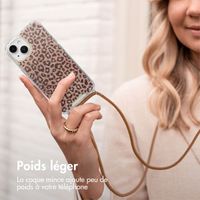 imoshion Coque Design avec cordon Apple iPhone 15 - Leopard Mood