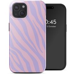 Selencia Coque arrière Vivid avec MagSafe iPhone 15 - Zebra Light Pink Lilac