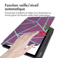 imoshion Design Slim Hard Sleepcover avec support Kobo Libra H2O - Bordeaux Graphic