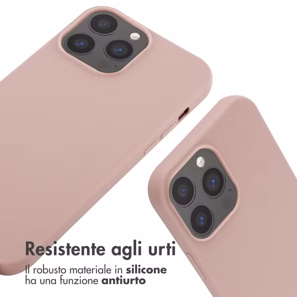 imoshion Coque en silicone avec cordon Apple iPhone 13 Pro Max - Sand Pink
