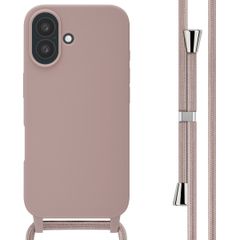 imoshion Coque en silicone avec cordon Apple iPhone 16 - Sand Pink
