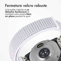 imoshion Bracelet QuickFit® en nylon  - Connexion Garmin 22 mm - Taille L/XL - Blanc