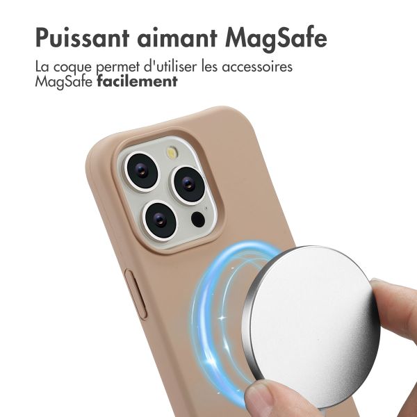 imoshion Coque arrière Color avec cordon amovible et MagSafe Apple iPhone 15 Pro - Nude