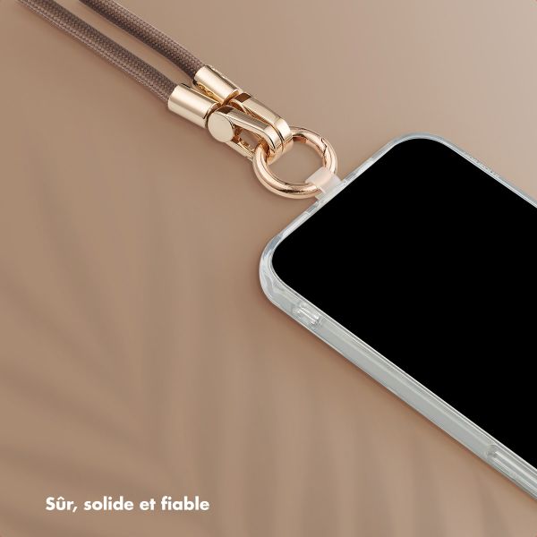 Selencia Ensemble de cordons pour téléphone avec perles et coquillages - Mocha Brown