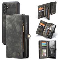 CaseMe Etui de téléphone de luxe en cuir deux en un Samsung Galaxy A13 (5G) / A04s - Noir