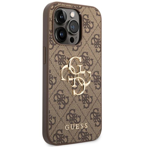 Guess Coque 4G Metal Logo Backcover Apple iPhone 14 Pro - Marron