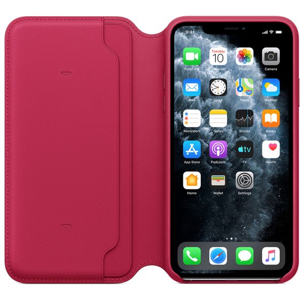 Apple Étui de téléphone Leather Folio iPhone 11 Pro Max -Raspberry