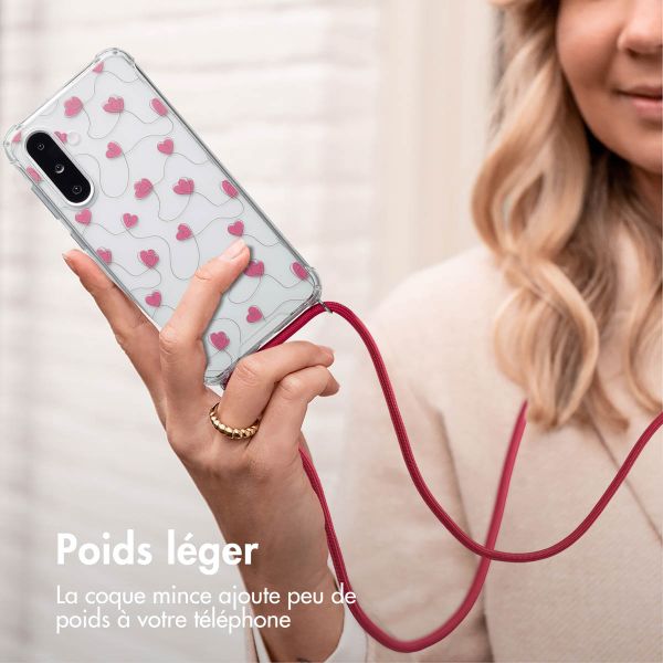 imoshion Coque Design avec cordon Samsung Galaxy A26 - Dusty Rose Connected Hearts