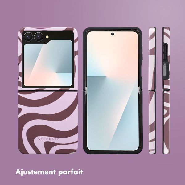 Selencia Coque arrière Vivid Samsung Galaxy Z Flip 7 - Wavy Swirl Pink Plum