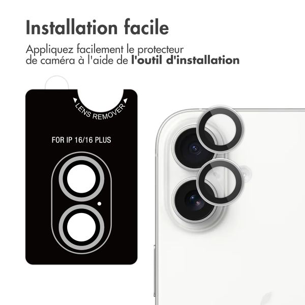 imoshion Lot de 2 protections d'objectif de caméra Apple iPhone 17 / 16 / 16 Plus - Blanc