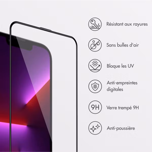 Accezz Protecteur d’écran en verre trempé + Applicateur Apple iPhone 13 / 13 Pro / 14 / 16e