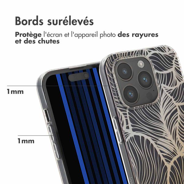 imoshion Coque Design Apple iPhone 15 Pro - Golden Leaves Transparent