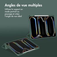 Accezz Coque tablette portefeuille Smart Silicone Apple iPad Pro 13 (2025) M5 / (2024) M4 - Vert foncé