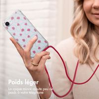 imoshion Coque Design avec cordon Apple iPhone 16e - Dusty Rose Connected Hearts