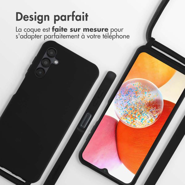 imoshion ﻿Coque en silicone avec cordon Samsung Galaxy A14 (5G) - Noir