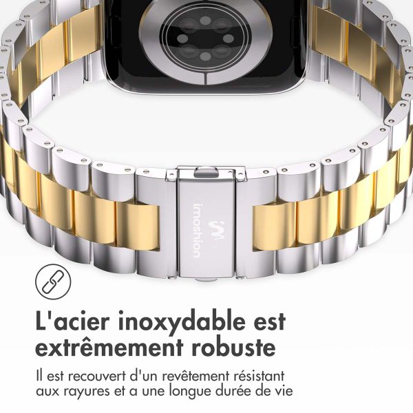 imoshion Bracelet en acier Apple Watch Series 1 á 10 / SE / Ultra (2) (44/45/46/49 mm) - Argent / Dorée