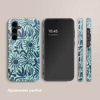 Selencia Coque arrière Vivid Samsung Galaxy S24 FE - Tropical Vibes Light Blue