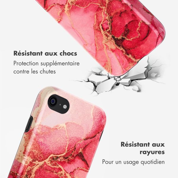 Selencia Coque arrière Vivid Tough iPhone SE (2022 / 2020) / 8 / 7 - Rosy Marble