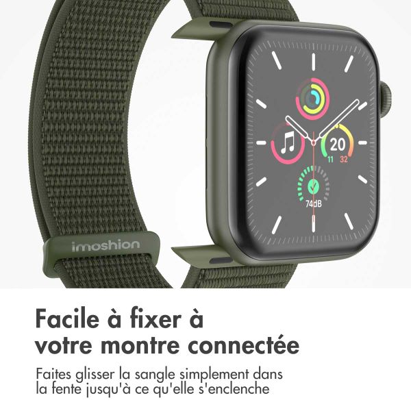 imoshion Bracelet en nylon Apple Watch Series 1 t/m 11 / SE / Ultra (44/45/46/49 mm) - Army Green