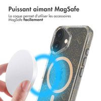 imoshion Coque arrière transparente Pailletée avec MagSafe Apple iPhone 16 - Doré