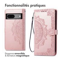 imoshion Etui de téléphone portefeuille Mandala Google Pixel 7 - Rose Dorée