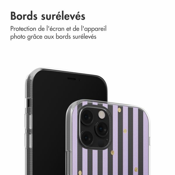 imoshion Coque design pour iPhone 12 (Pro) - Sparkle Lines Lavender