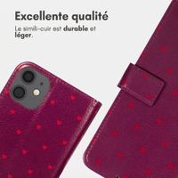 imoshion Étui de télephone portefeuille Design Apple iPhone 12 (Pro) - Crush Check Coral Dust
