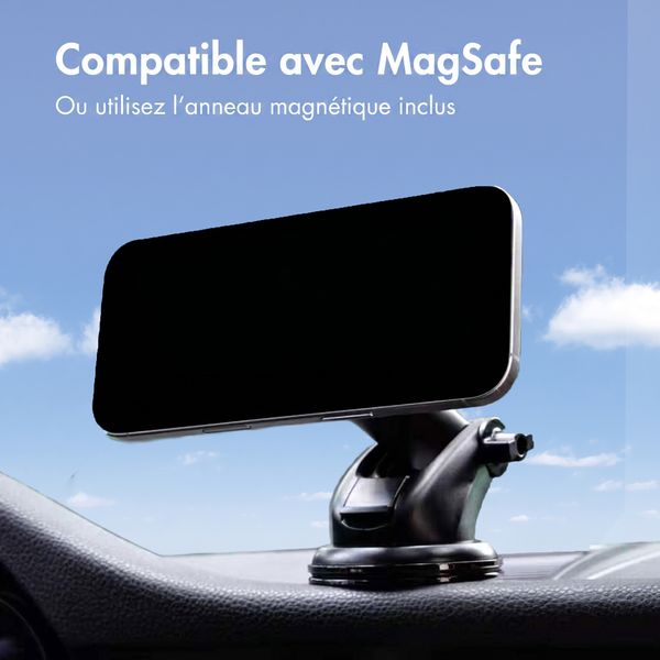 imoshion Support de téléphone pour voiture - Magnétique - Tableau de bord / Pare-brise - Noir