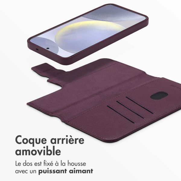 Accezz Étui de téléphone portefeuille en cuir 2-en-1 avec MagSafe Samsung Galaxy S25 Plus - Heath Purple