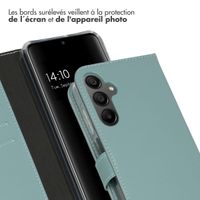 Selencia Étui portefeuille en cuir véritable Samsung Galaxy A15 (5G/4G) - Air Blue