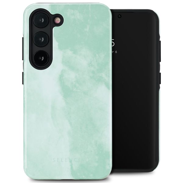 Selencia Coque arrière Vivid Tough Samsung Galaxy S23 - Marble Grayed Jade