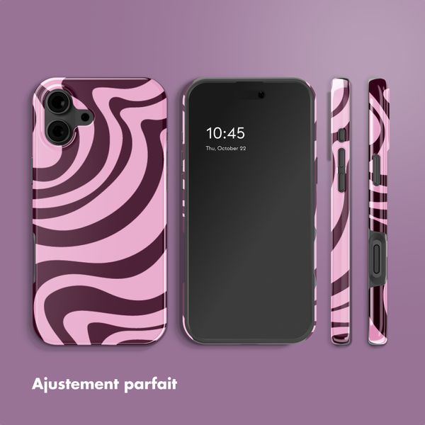 Selencia Coque arrière Vivid Apple iPhone 16 - Wavy Swirl Pink Plum