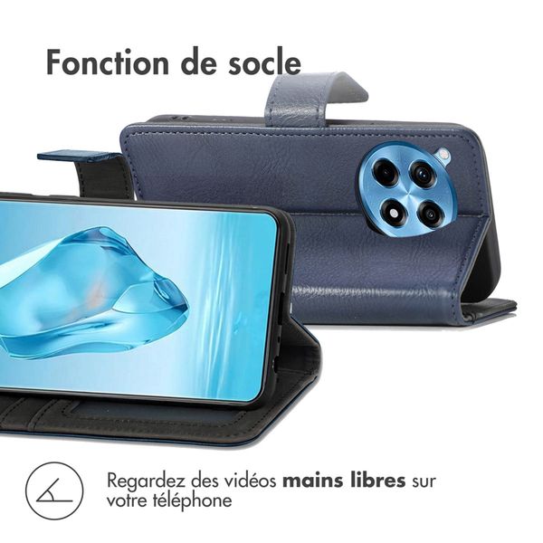 imoshion Étui de télephone portefeuille de luxe OnePlus 12R - Bleu foncé