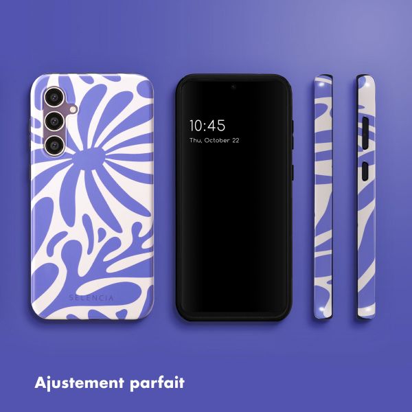 Selencia Coque arrière Vivid Samsung Galaxy S23 FE - Modern Bloom Sapphire Blue