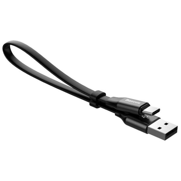 Baseus Nimple Series câble USB-A vers USB-C extra court - 23 centimètres - Noir